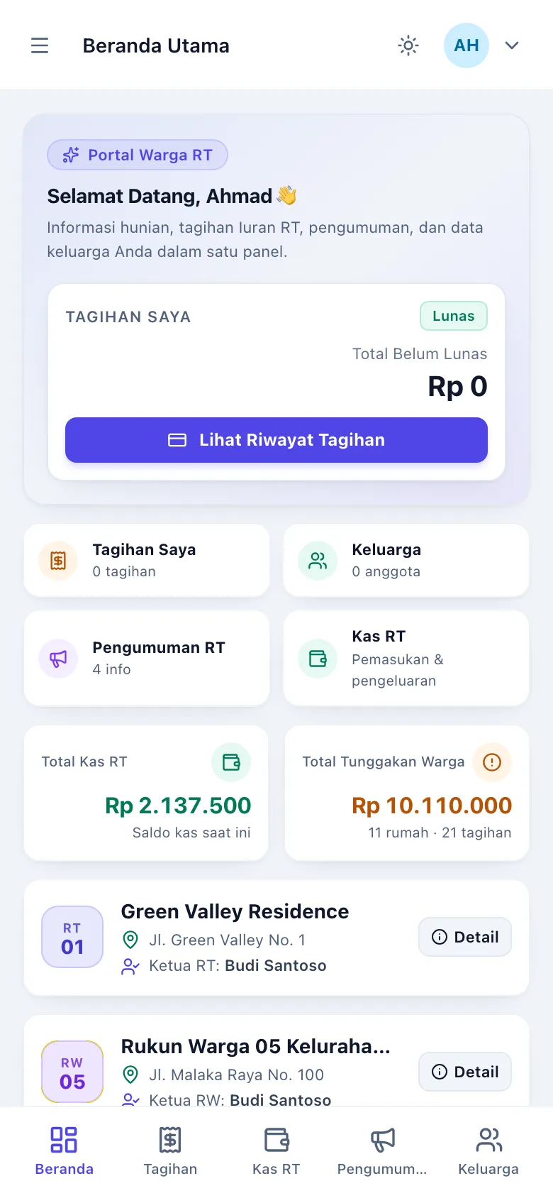 Beranda warga di ponsel